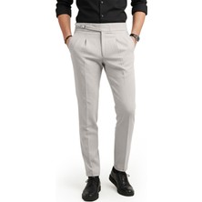 Rizzup Erkek Taş Likralı Italyan Kesim Pileli Kemer Tokalı Şık Kumaş Pantolon 2601020