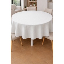 Rona Home Yuvarlak Masa Örtüsü Düz Renk Su ve Leke Tutmaz Şık Dekoratif Mutfak Salon