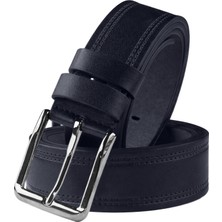 Rizzup Erkek Lacivert Yanları Dikiş Desenli Suni Deri Spor Kemer 2402611