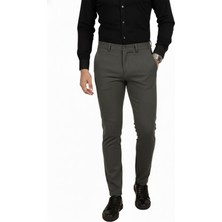 Rizzup Haki Dar Kesim Beli Lastikli Çizgi Dokulu Likralı Erkek Pantolon – Şık & Konforlu Tasarım 2600700