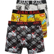 Rizzup Çok Renkli Erkek Boxer 3’lü Set – Desenli, Pamuklu, Likralı, Slim Fit Iç Giyim 2603124
