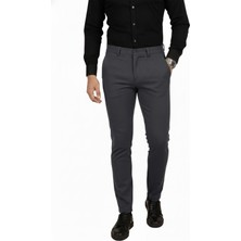 Rizzup Füme Dar Kesim Beli Lastikli Çizgi Dokulu Likralı Erkek Pantolon – Şık & Konforlu Tasarım 2600700