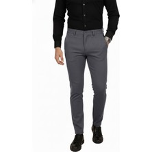 Rizzup Antrasit Dar Kesim Beli Lastikli Çizgi Dokulu Likralı Erkek Pantolon – Şık & Konforlu Tasarım 2600700