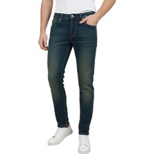 Rizzup Lacivert Taşlanmış Likralı Dar Kesim Kot Pantolon Slim Fit Erkek Jean 2608441