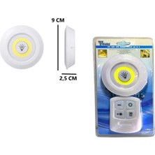 Kenko 1 Adet Uzaktan Kumandalı Spot LED Lamba Yapışkanlı Kablosuz Işıldak Pilli Mutfak Rafı Dolap Işığı