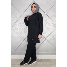 Pys Giyim Kadın Nervür Dikim Düğme Detaylı Tesettür Takım