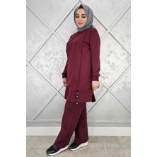 Pys Giyim Kadın Nervür Dikim Düğme Detaylı Tesettür Takım