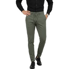 Rizzup Erkek Haki Likralı Beli Lastikli & Ipli Dar Kesim Şık Kumaş Pantolon 2600572