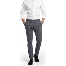 Rizzup Erkek Füme Likralı Gofre Kumaş Beli Lastikli Ipli Slim Fit Günlük Pantolon 2600650