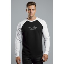Rizzup Erkek Siyah Fitilli Şardonlu Sweatshirt - Pamuklu, Likralı, Rahat Kalıp Sweatshirt 2601510