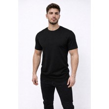 Axxel Erkek Siyah Kısa Kollu Bisiklet Yaka T-SHIRT-D677