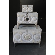 Huzur Çeyiz Ağır Aynalı Model 3'lü Çeyiz Sandığı