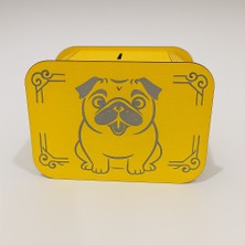Renklime Köpek Kumbara - Ağaç Işleme -Ceviz Ağacı-Sarı