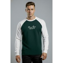 Rizzup Erkek Yeşil Fitilli Şardonlu Sweatshirt - Pamuklu, Likralı, Rahat Kalıp Sweatshirt 2601510
