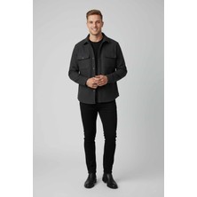 Rizzup Erkek Füme Premium Kaşe Ceket – Şık, Modern ve Sıcak Tutan Tasarım Ceket Mont 2500559