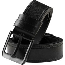 Rizzup Siyah %100 Hakiki Deri Kot Kemeri – Kenarları Desenli – Kısaltılabilir Erkek Deri Kemer 2602666