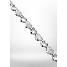 Versein Atelier Gümüş Renk Kalpli Xuping Bileklik