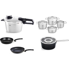 Fissler Vitavit Premium 4,5lt Düdüklü Tencere ve Indiksiyon Tabanlı Çelik Kapaklı Tencere Tava Seti