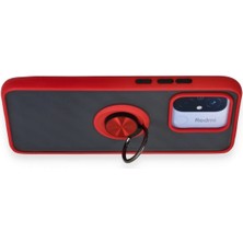 Renklime Newface Xiaomi Redmi 12C Kılıf Montreal Yüzüklü Silikon Kapak - Kırmızı