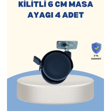 Renklime Kilitli Mobilya Tekerleği 6 cm 4’lü Kolay Kurulum