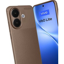 Renklime Newface Vivo V60 Lite Auto Focus Karbon Kapak - Kahverengi