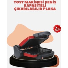 Renklime Kompakt Izgara ve Tost Makinesi – Çıkarılabilir Plaka, Döküm Gövde