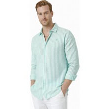 Rizzup Yeşil Slim Fit Çizgili %100 Pamuk Erkek Gömlek – Nefes Alan Şık Günlük Gömlek 2602626