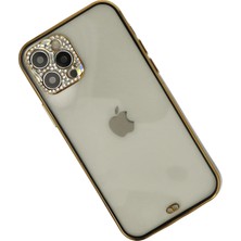 Renklime Newface iPhone 12 Pro Max Kılıf Liva Taşlı Silikon - Siyah