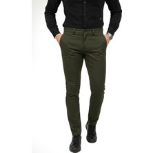 Rizzup Erkek Haki Modern Fit Likralı Kumaş Pantolon Günlük & Ofis Kullanımı 2602020