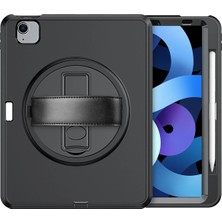 Renklime Newface iPad 2022 10.9 (10.nesil) Kılıf Hand Strap Tablet Kılıfı - Siyah