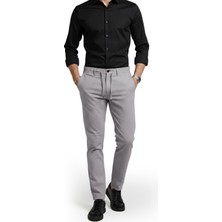 Rizzup Erkek Taş Likralı Gofre Kumaş Beli Lastikli Ipli Slim Fit Günlük Pantolon 2600650