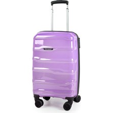 Polo&sky Azra Model Lila Renk Pp Polipropilen Kırılmaz Kabin Boy Valiz Bavul