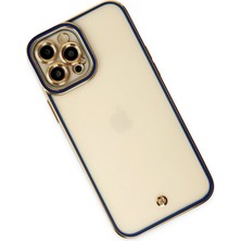 Renklime Newface iPhone 12 Pro Kılıf Liva Lens Silikon - Mavi