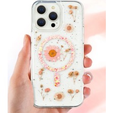 Renklime Newface iPhone 16 Pro Kılıf Daisy Simli Magsafe Kapak - Mor