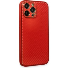 Renklime Newface iPhone 13 Pro Kılıf Coco Karbon Silikon - Kırmızı