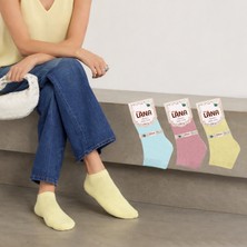 Kral Socks Kadın Bambu Patik Çorap (3 Adet) Görünmez Dikişsiz Parfümlü Kısa Yazlık Kadın Çorabı