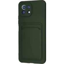 Renklime Newface Xiaomi Mi 11 Kılıf Kelvin Kartvizitli Silikon - Koyu Yeşil