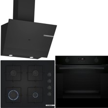 Bosch Siyah 3 Lü Ankastre Set 448 ( HUA736EA0T - POP6C6P30O - DWK67PJ60T ) - Buhar Destekli