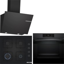 Bosch Siyah 3 Lü Ankastre Set 418 ( HJG852YT0T-POP6C6P30O-DWK66PJ60T ) - 3D Fry Hava ile Kızartma