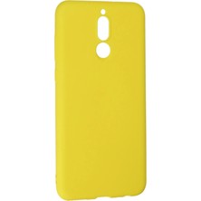 Renklime Newface Huawei Mate 10 Lite Kılıf Nano Içi Kadife Silikon - Sarı