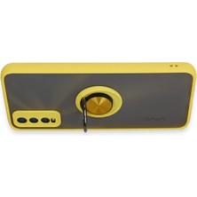 Renklime Newface Vivo Y11S Kılıf Montreal Yüzüklü Silikon Kapak - Sarı