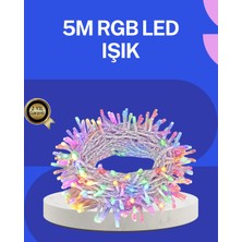 Renklime 5 Metre Şeffaf Kablo LED Peri Işığı 50 Ampullü Dekoratif LED
