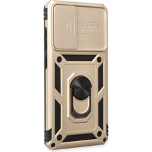 Datatek Newface Samsung Galaxy A72 Kılıf Pars Lens Yüzüklü Silikon - Gold