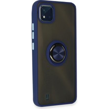 Datatek Newface Realme C11 2021 Kılıf Montreal Yüzüklü Silikon Kapak - Lacivert