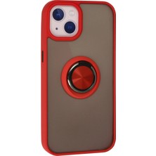 Datatek Newface iPhone 15 Kılıf Montreal Yüzüklü Silikon Kapak - Kırmızı