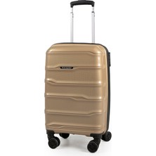 Polo&sky Azra Model Gold Pp Polipropilen Kırılmaz Kabin Boy Valiz Bavul