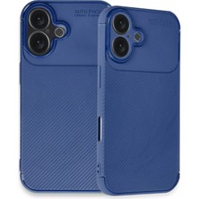 Datatek Newface iPhone 16 Plus Kılıf Auto Focus Karbon Kapak - Lacivert