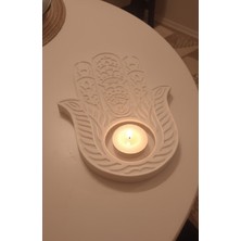 Safir Design El Yapımı Fatma Ana Eli Mumluk - Şans ve Bereket Temalı Dekoratif Hamsa Obje