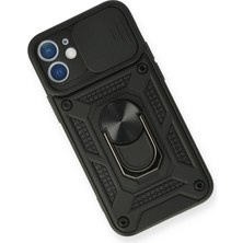 Datatek Newface iPhone 12 Mini Kılıf Pars Lens Yüzüklü Silikon - Siyah