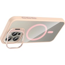 Datatek Joko Apple iPhone 14 Pro Max Remim Lensli Magsafe Standlı Kapak - Pembe